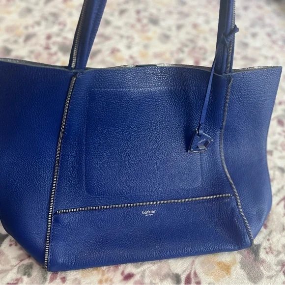 Botkier Soho Leather Tote Bag Blue - Picture 14 of 14